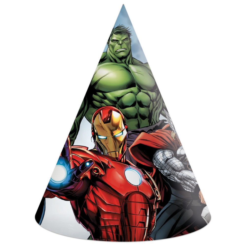 Avengers Evergreen party hat, cocked hat 6 pcs FSC