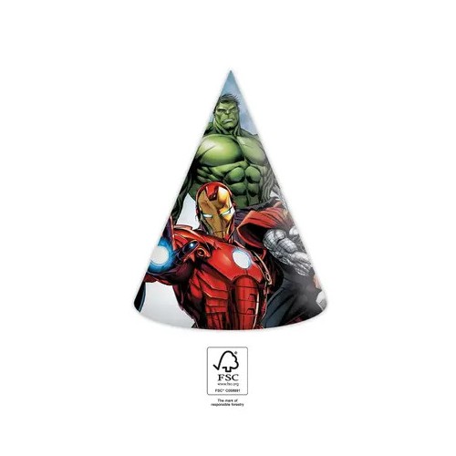 Avengers Infinity Stones party hat, shako 6 pcs FSC