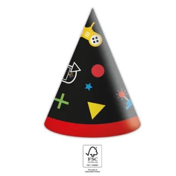 Gamer Gaming Party party hat, tricorne 6 pcs FSC
