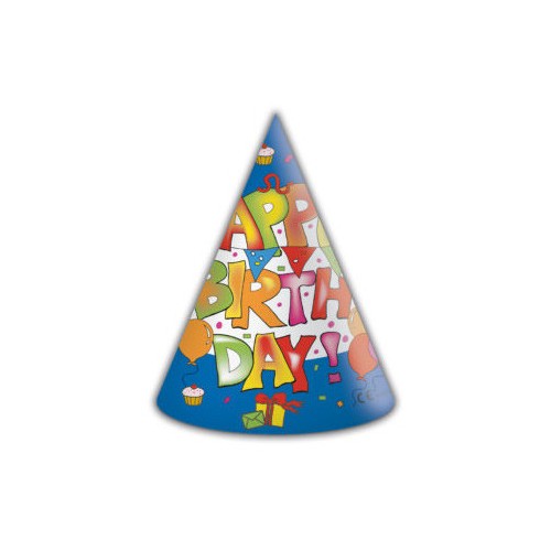 Happy Birthday Kokliko Happy Birthday Party Hat, Cone 6 pcs