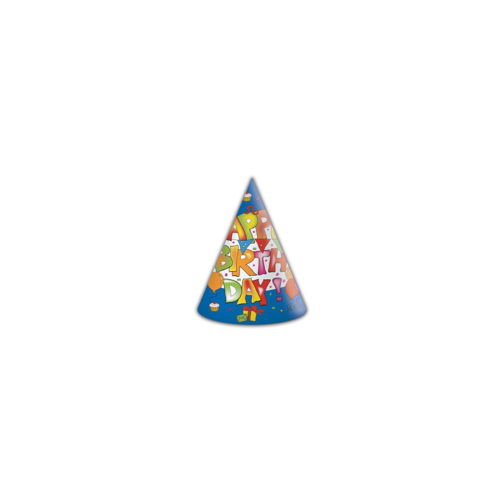 Happy Birthday Kokliko Happy Birthday Party Hat, Cone 6 pcs