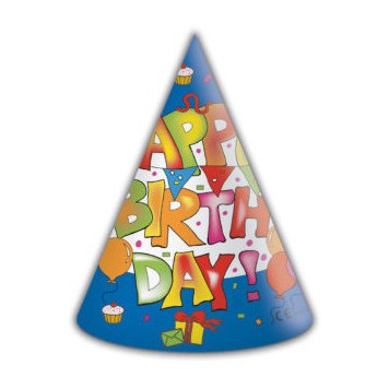 Happy Birthday Kokliko Happy Birthday Party Hat, Cone 6 pcs