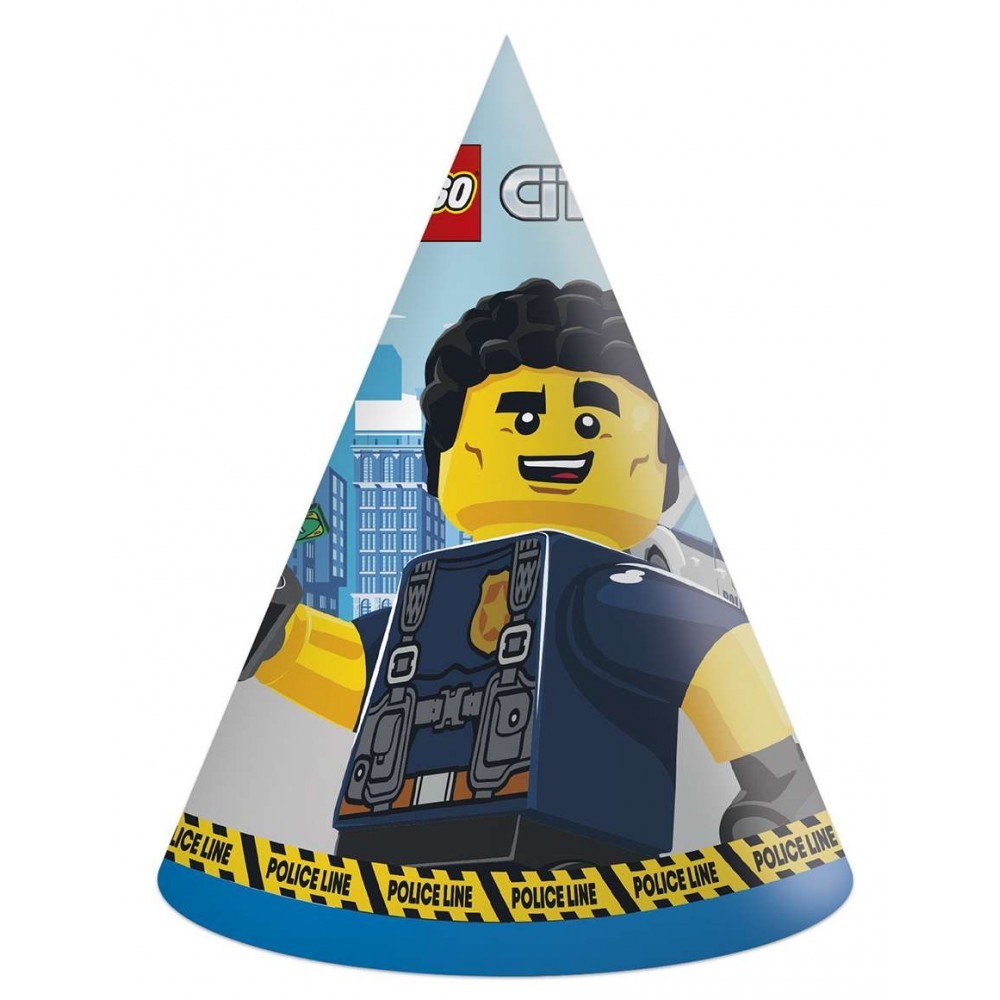 Lego City party hat, shako 6 pcs