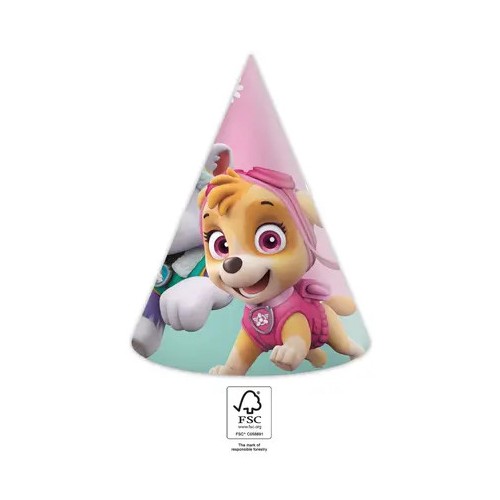 Paw Patrol Skye and Everest party hat, shako 6 pcs FSC