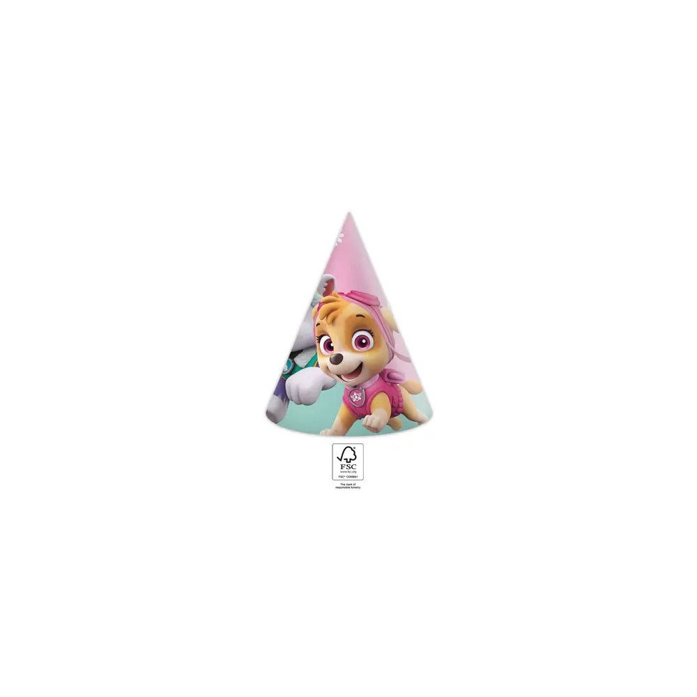 Paw Patrol Skye and Everest party hat, shako 6 pcs FSC