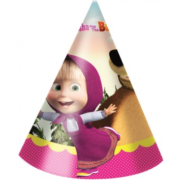 Masha and the Bear Forest party hat, bicorne 6 pcs