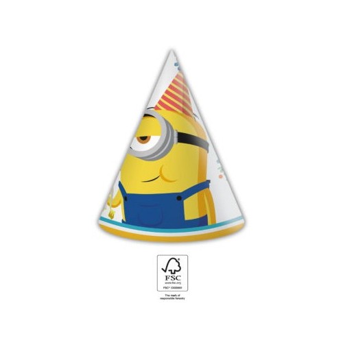 Minions The Rise of Gru party party hat, cone 6 pcs FSC