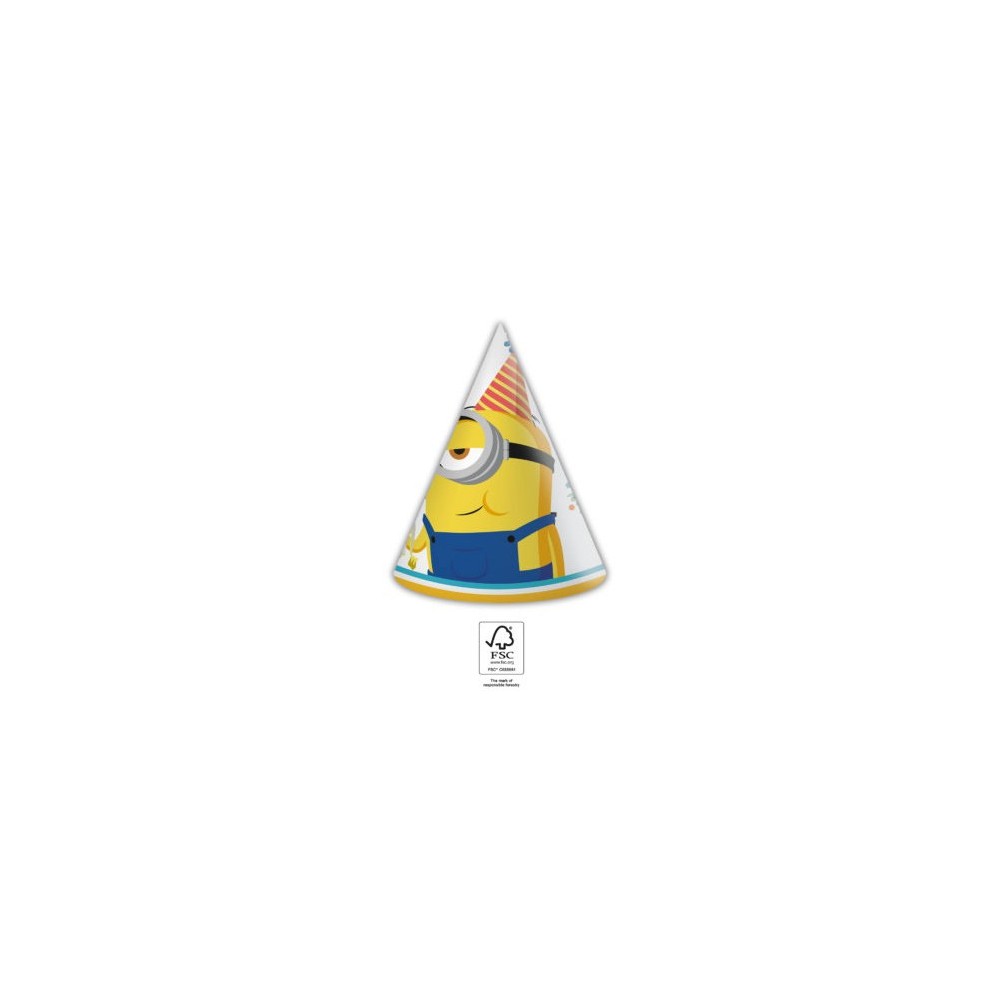 Minions The Rise of Gru party party hat, cone 6 pcs FSC