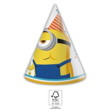 Minions The Rise of Gru party party hat, cone 6 pcs FSC