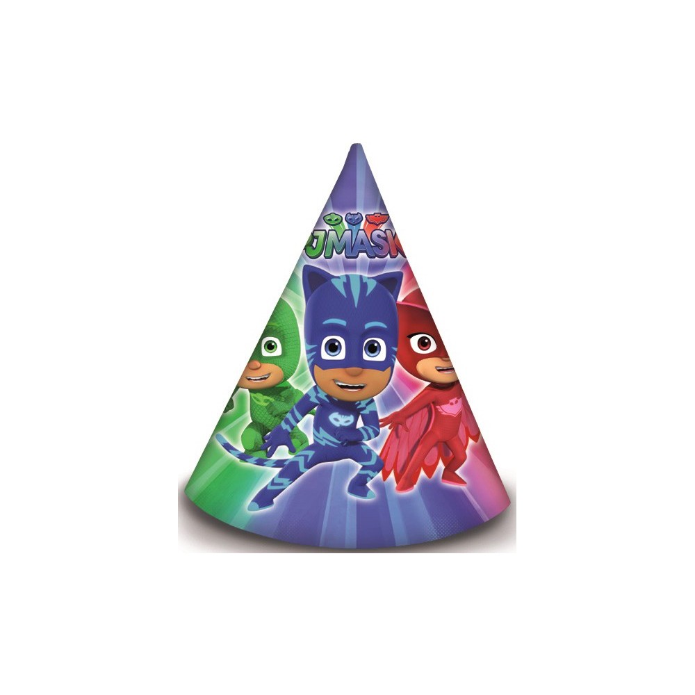 PJ Masks Trio party hat, bicorne 6 pcs