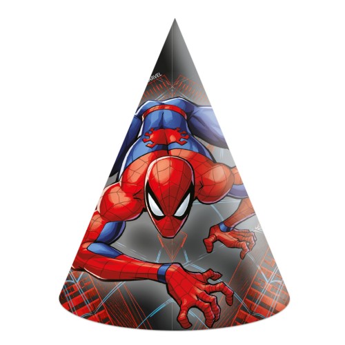 Spiderman World of Webs party hat, shako set of 6 FSC