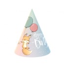 Fox Fox Happy Birthday party hat, 6 pcs