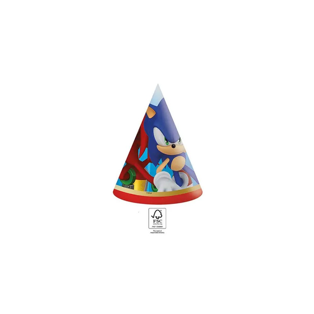 Sonic the Hedgehog Sega Sonic the Hedgehog party hat, cone 6 pcs FSC