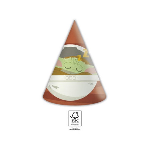 Star Wars The Mandalorian party hat, tricorn 6 pcs FSC