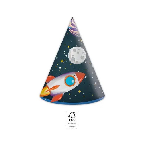 Space Rocket Space party hat, shako 6 pcs FSC