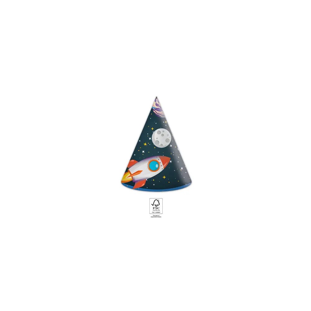Space Rocket Space party hat, shako 6 pcs FSC