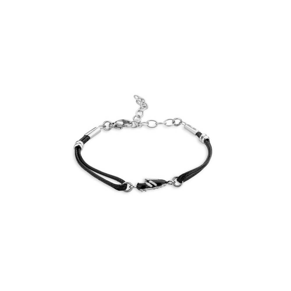 Victoria Silver-colored black football bracelet