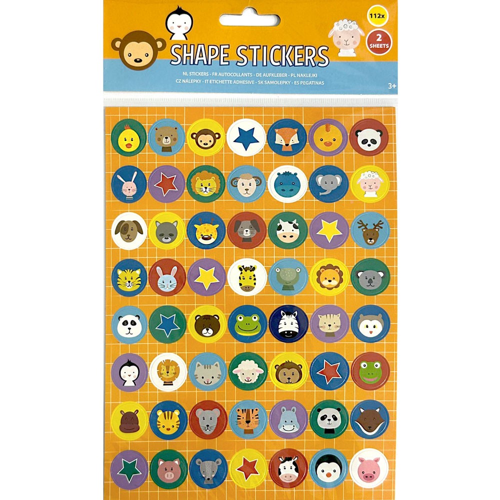 Animals shape sticker set 2 sheets