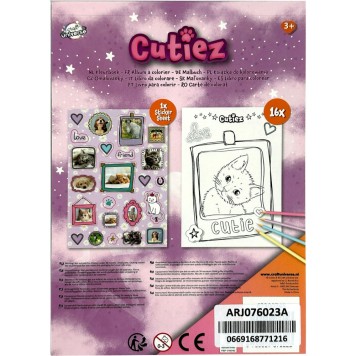 Animals Cutiez coloring book with stickers 16 pages A5