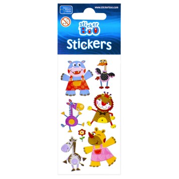 Animals sticker with silver decoration
