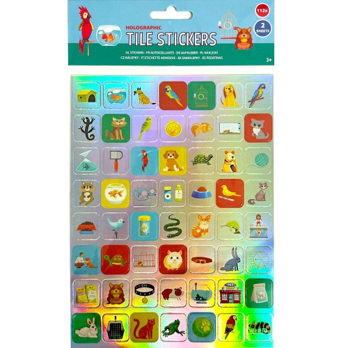 Animals hologram sticker set 2 sheets