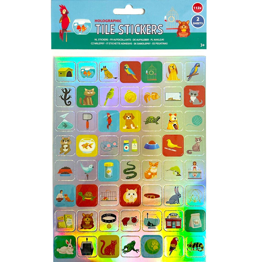 Animals hologram sticker set 2 sheets