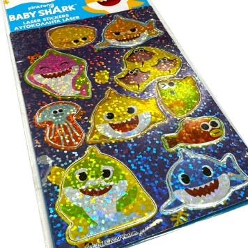 Baby Shark Aquatic holographic sticker set
