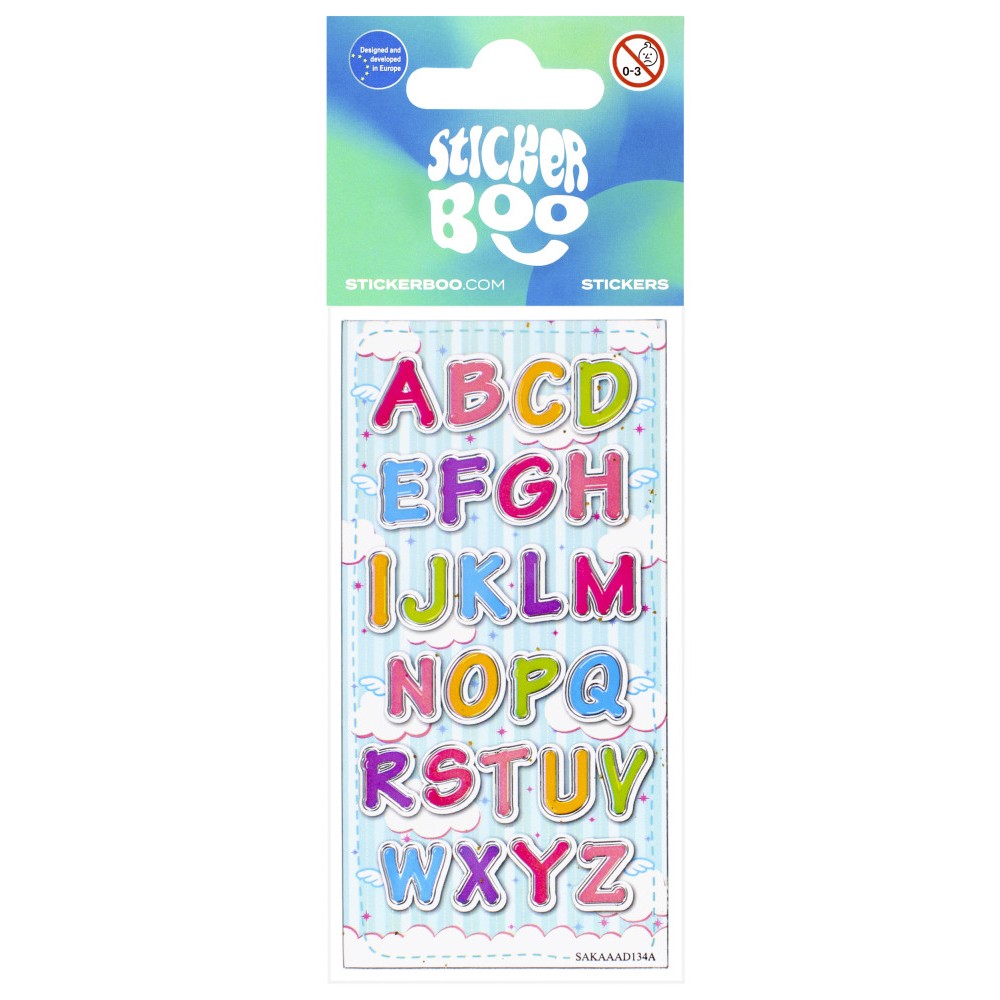 Letters sticker with silver decoration