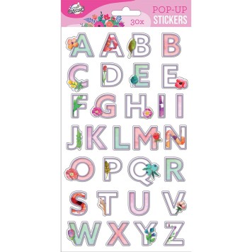Letters Flower Pop-Up Sticker