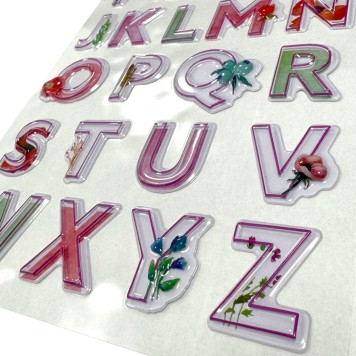Letters Flower Pop-Up Sticker