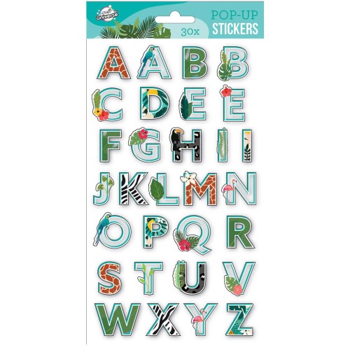 Letters Jungle Pop-Up Sticker