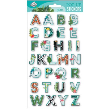Letters Jungle Pop-Up Sticker