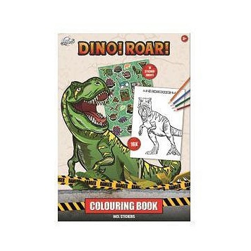 Dinosaur Roar coloring book with stickers 16 pages