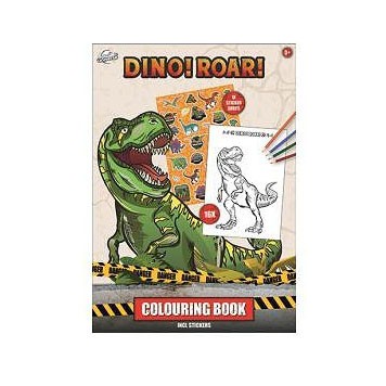 Dinosaur Roar coloring book with stickers 16 pages A5