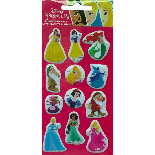 Disney Princess Pink Disney Princess Glittery Puffy Foam Sticker Set