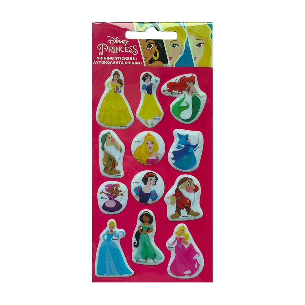 Disney Princess Pink Disney Princess Glittery Puffy Foam Sticker Set