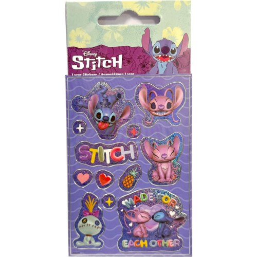 Disney Lilo and Stitch Made for each other holographic sticker set