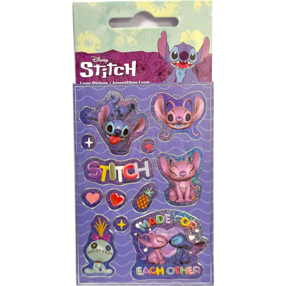 Disney Lilo and Stitch Made for each other holographic sticker set