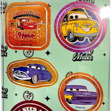 Disney Cars Hometown holographic sticker set