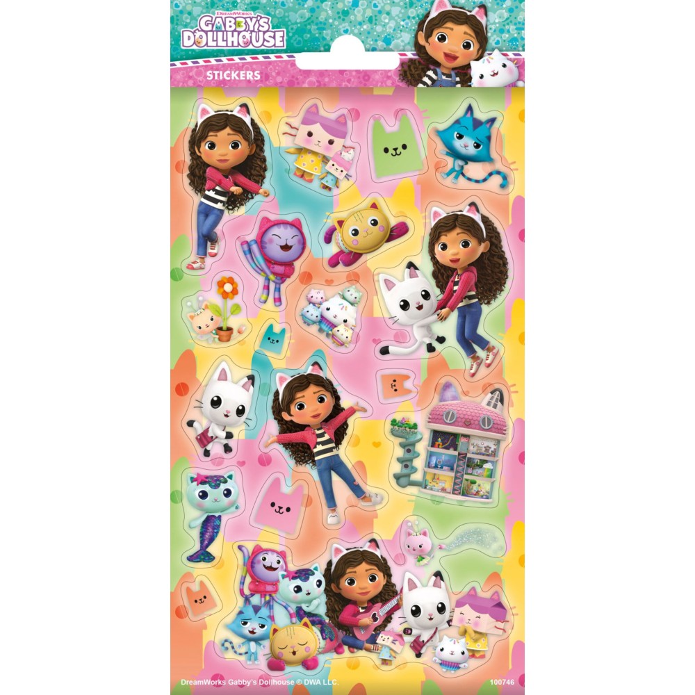 Gabby's Dollhouse Cats glitter sticker set