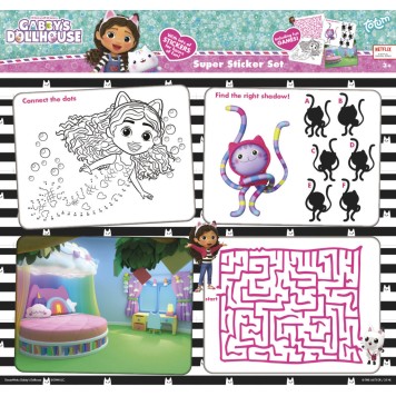 Gabby's Dollhouse Cats Super sticker set with game