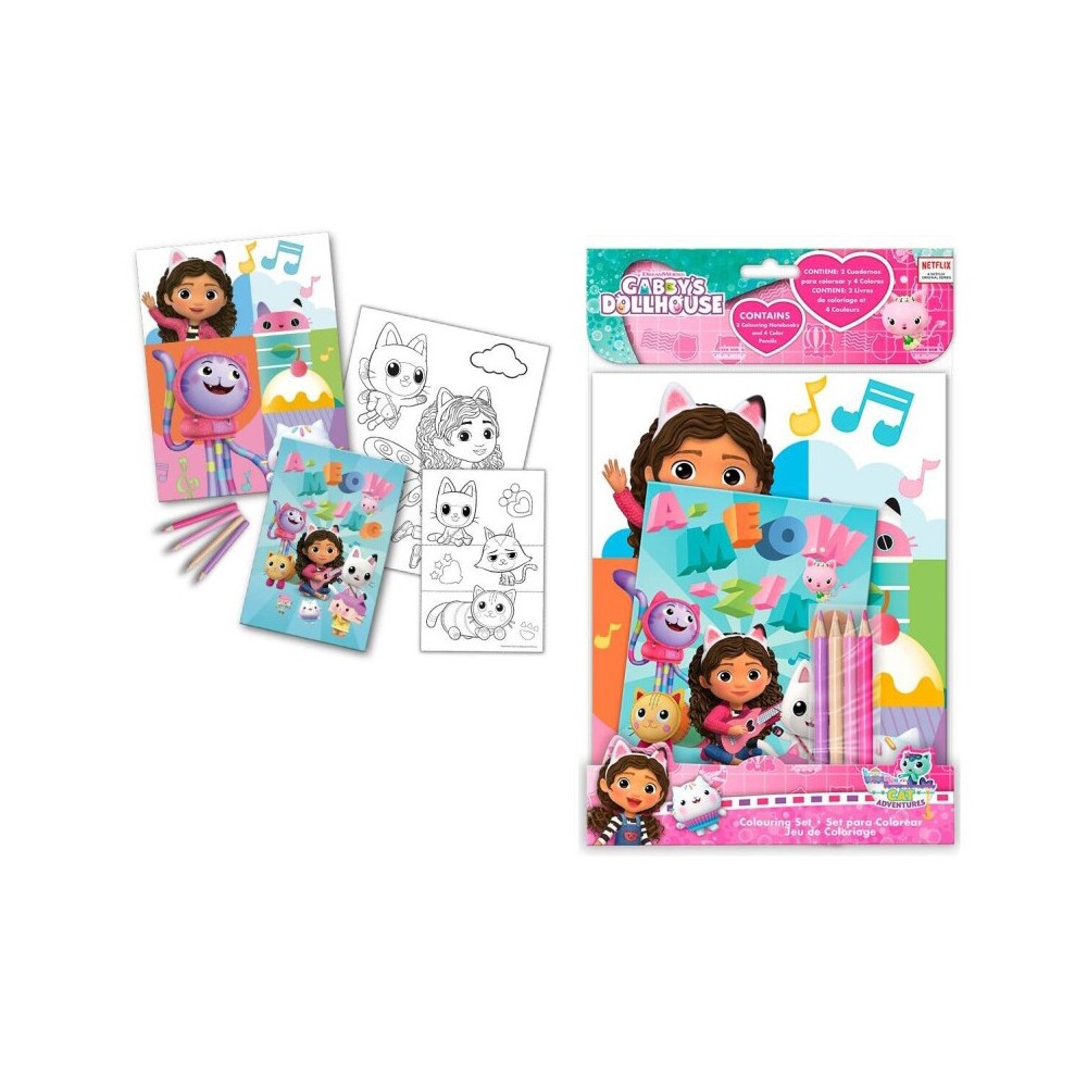 Gabby's Dollhouse coloring set