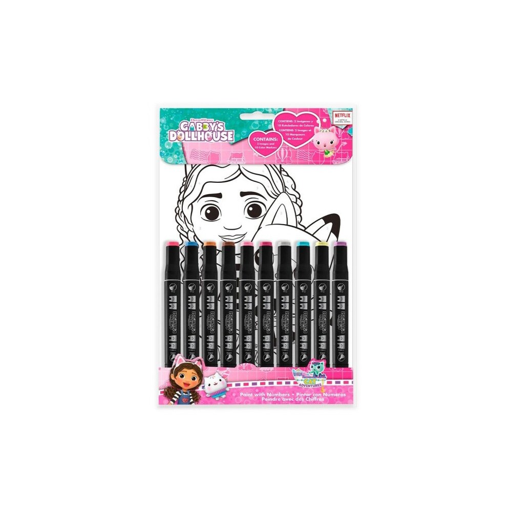 Gabby's Dollhouse number coloring book