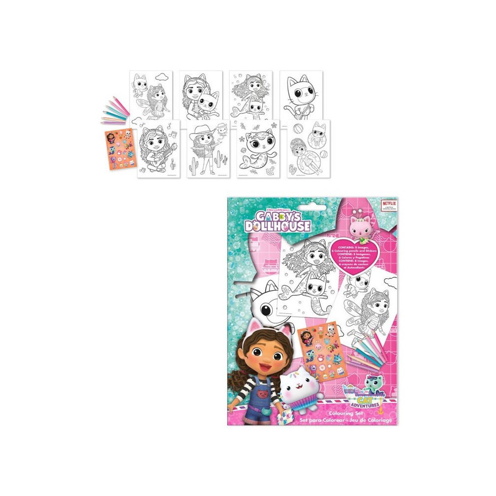 Gabby's Dollhouse Smoothie Land coloring set with stickers