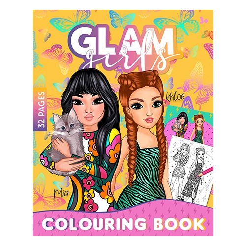 Girl Power Glam Girls Mia, Khloe coloring book 32 pages