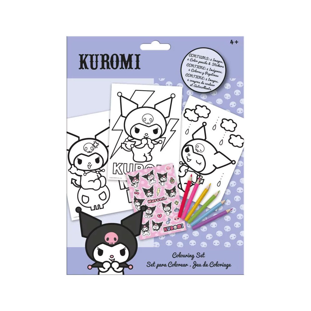 Hello Kitty Kuromi coloring set with stickers