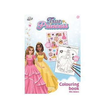 Princess True Coloring Book with Stickers 16 Pages