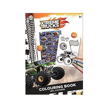 Vehicle Xtreme coloring book with stickers 16 pages