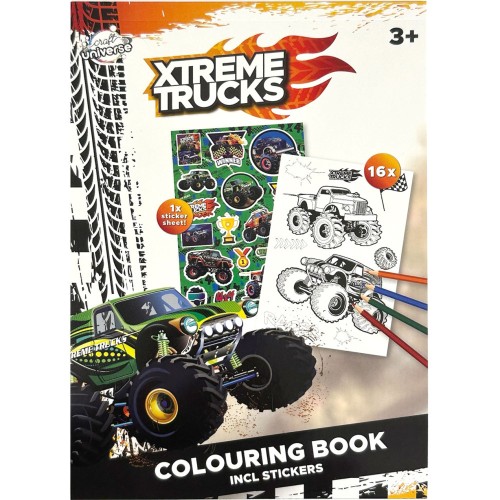 Vehicle Xtreme coloring book with stickers 16 pages A5
