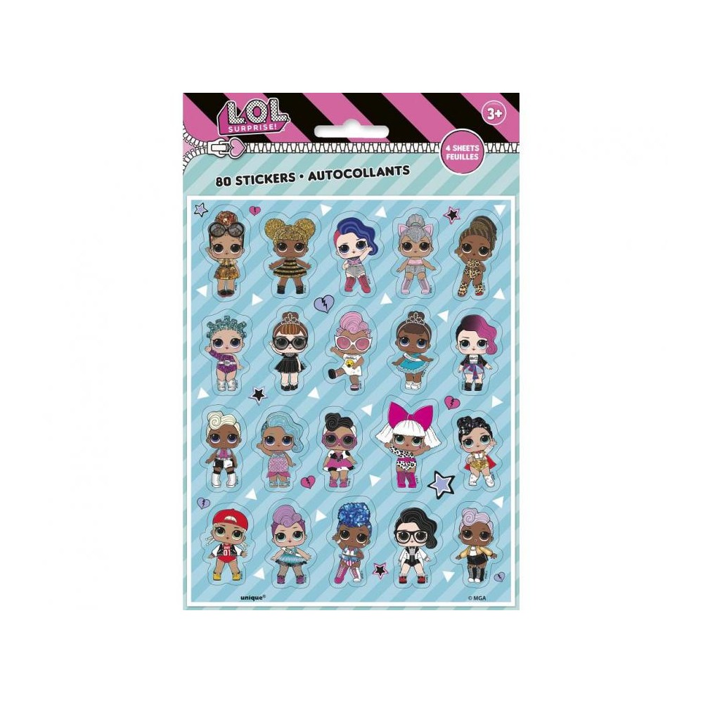 LOL Surprise sticker set 4 sheets